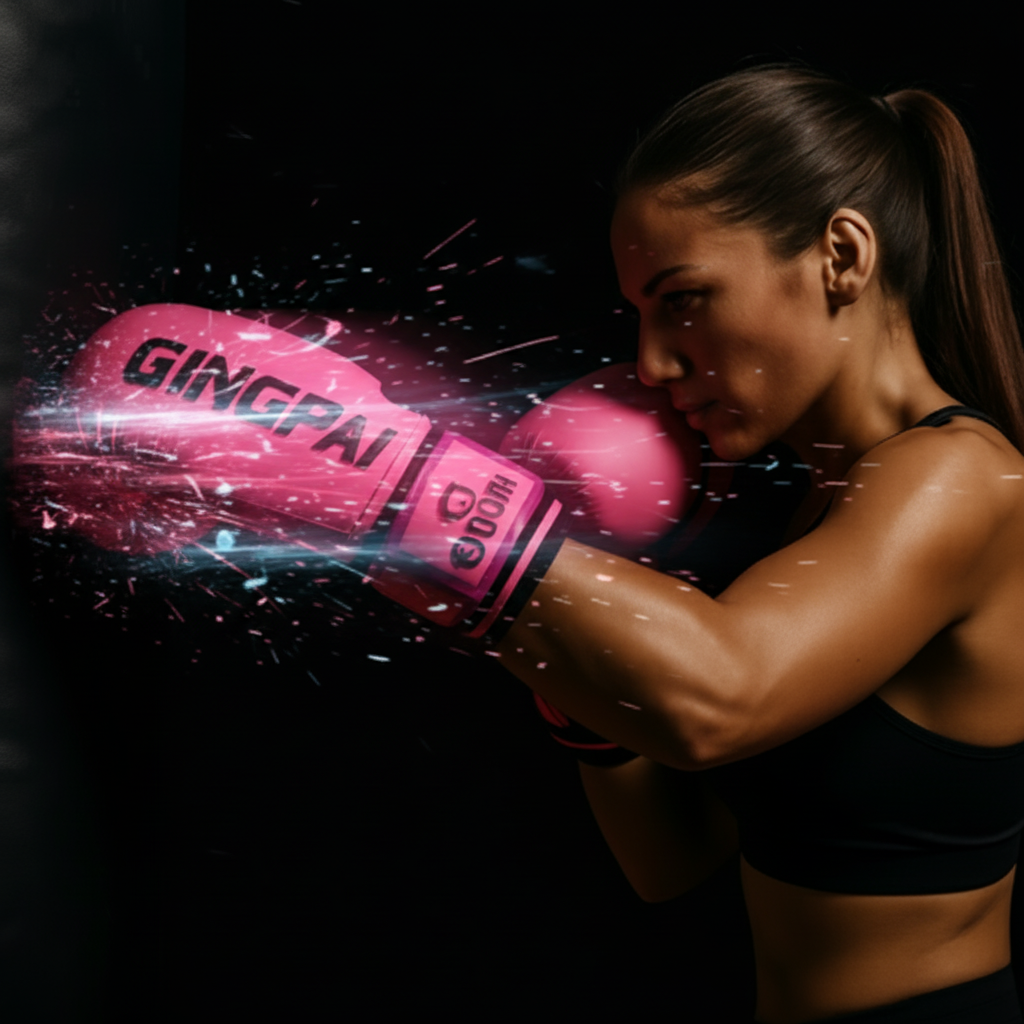 Gants en action avec effet de vitesse